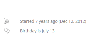 Employee profile birthday and hire date